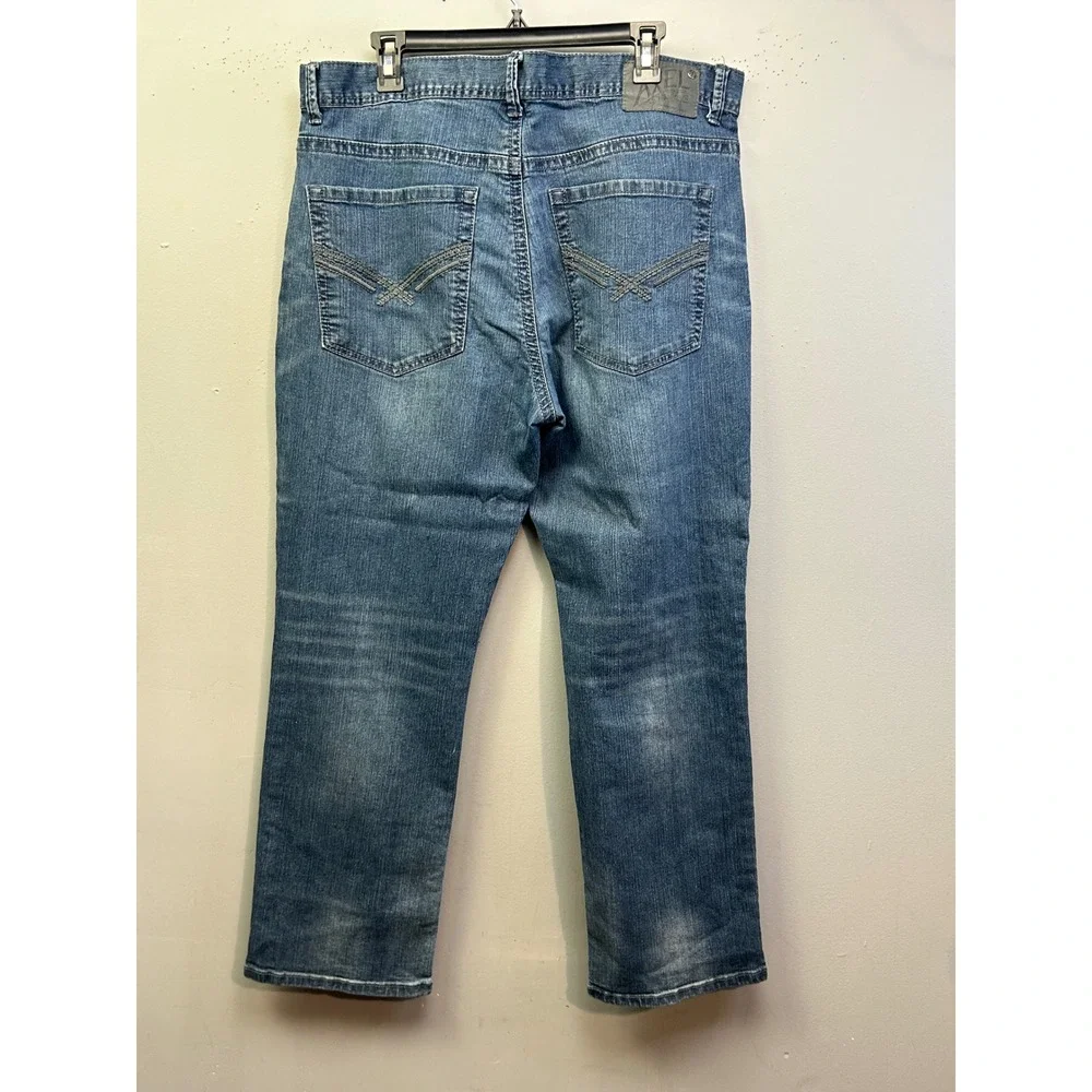 T.K. Axel Jeans Mens‎ 38x30 Blue Slim Straight Medium Wash Stretch Denim Pants